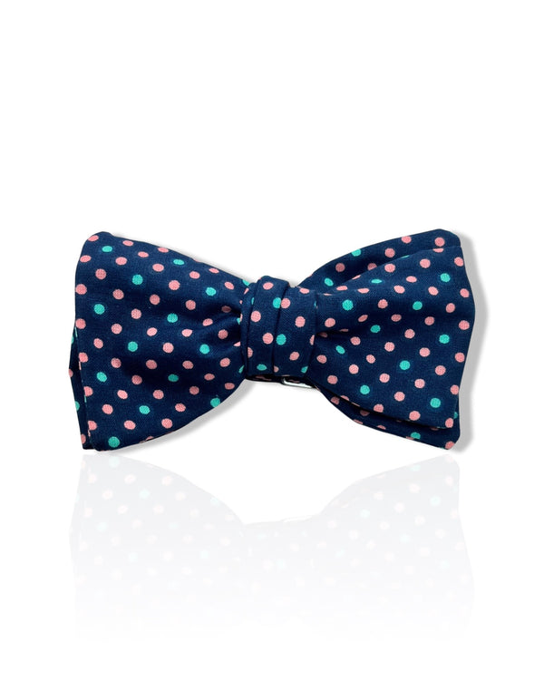 Blue and Pink Dots Cotton Bow Tie