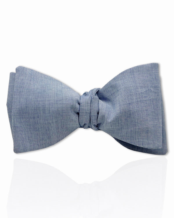 Blue Chambray Shirting Bow Tie