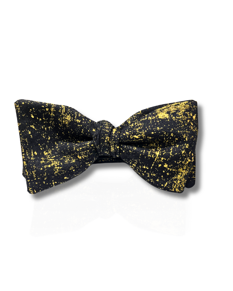 Bourbon Street Gold Splatter Bow Tie