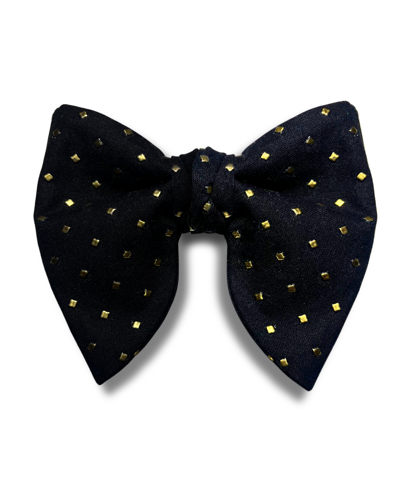 Crescent City Black Bow Tie with Diamond Foil