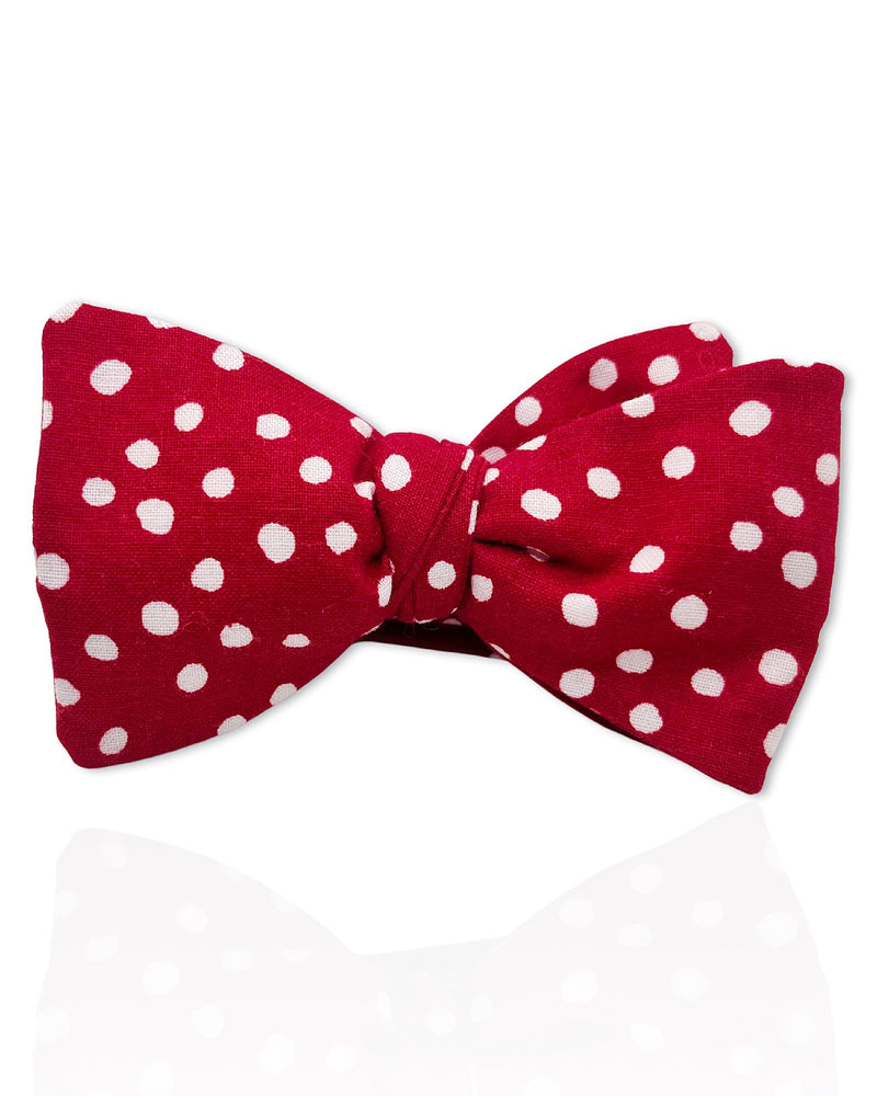 Red Bow Tie with White Dots