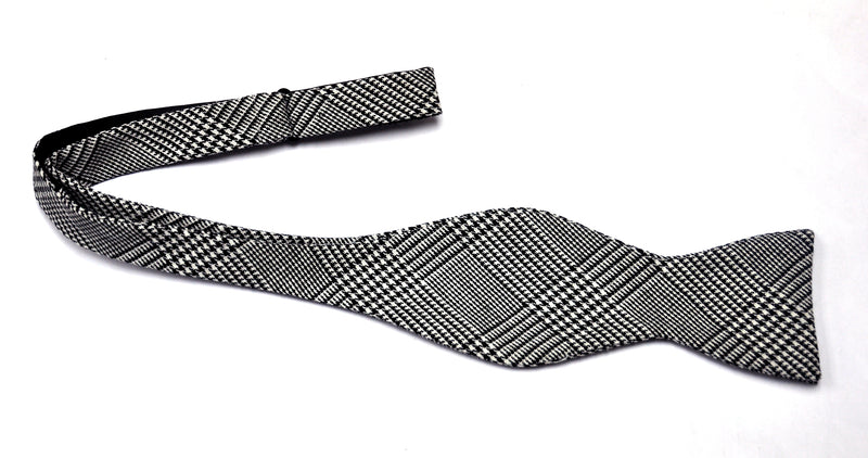Black and White Glen Plaid Mask and Bow Tie Set - SONSON®