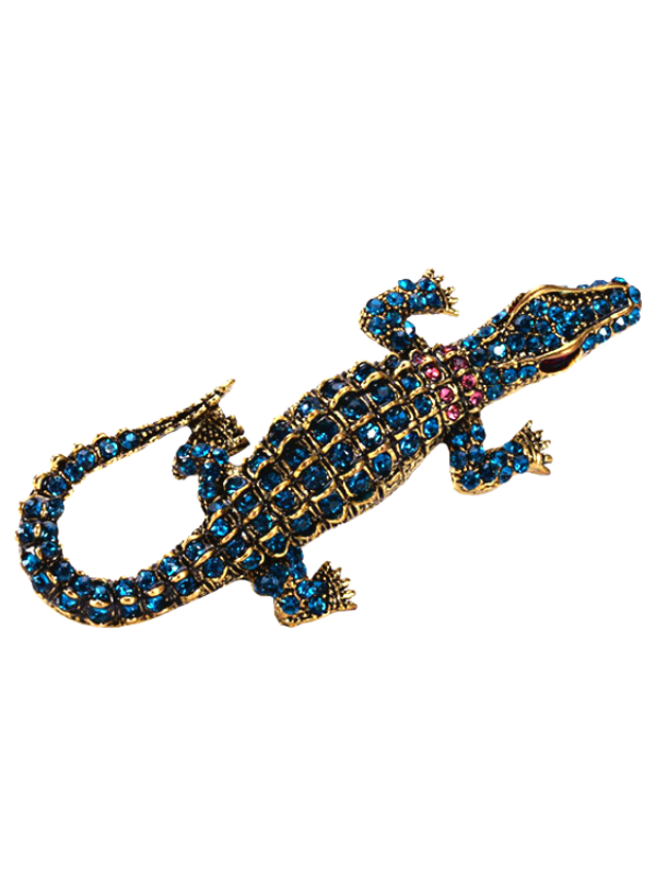 Encrusted Alligator Pin