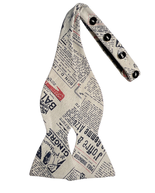 Newspaper Cotton and Linen Bow Tie