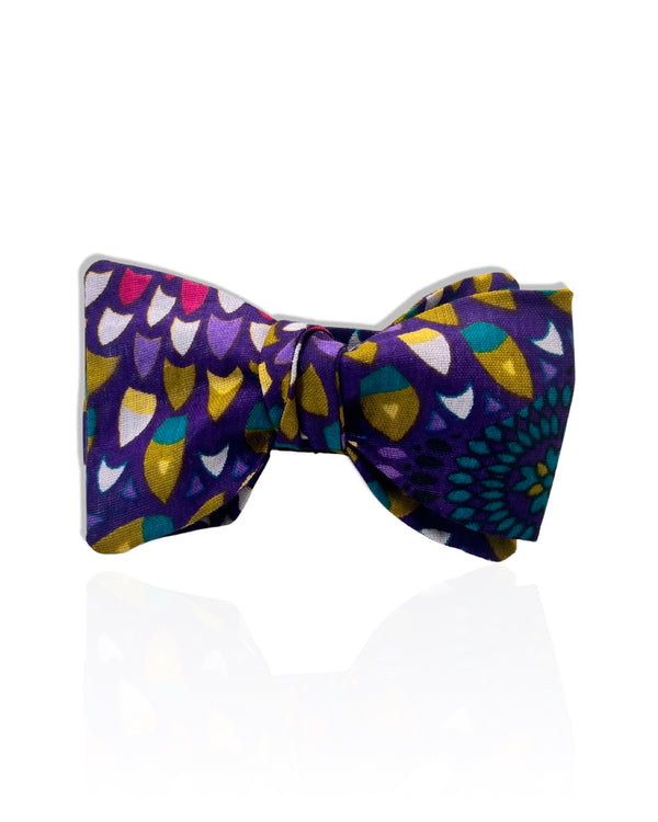 Purple Rain African Print Bow Tie