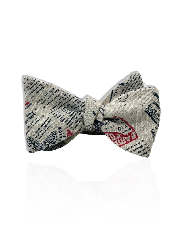 Newspaper Cotton and Linen Bow Tie